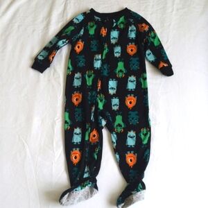 child of mine monster fleece zipper footie sleeper pajamas 18 months baby boy